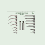 Laringoscópio Convencional com lâminas curvas (infantil, médio, adulto) em aço inox- Missouri